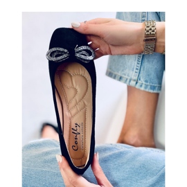 Balerinke od brušene kože s mašnom Serna Nero - Inello crna 2