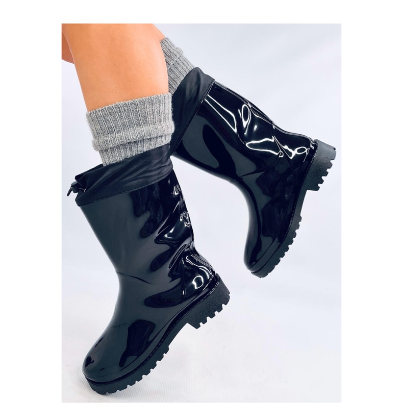 Oslikane galoše s crnom manšetom crna 1