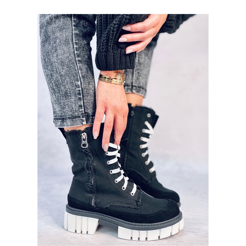 Vaugh Crne platnene gležnjače sa štitnikom - Inello crna 2