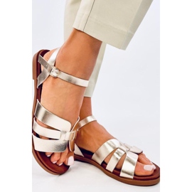 Zlatne ženske ravne sandale zlatni 1