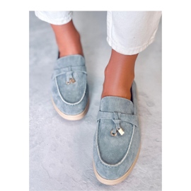 Mokasine od brušene kože Ottavia Blue - Inello plava 2