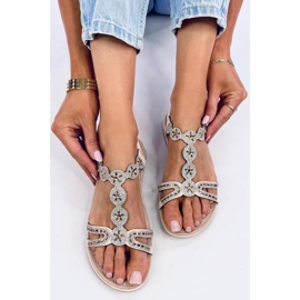 Yvers Beige sandale s ukrasnim cirkonima - Inello bež 2