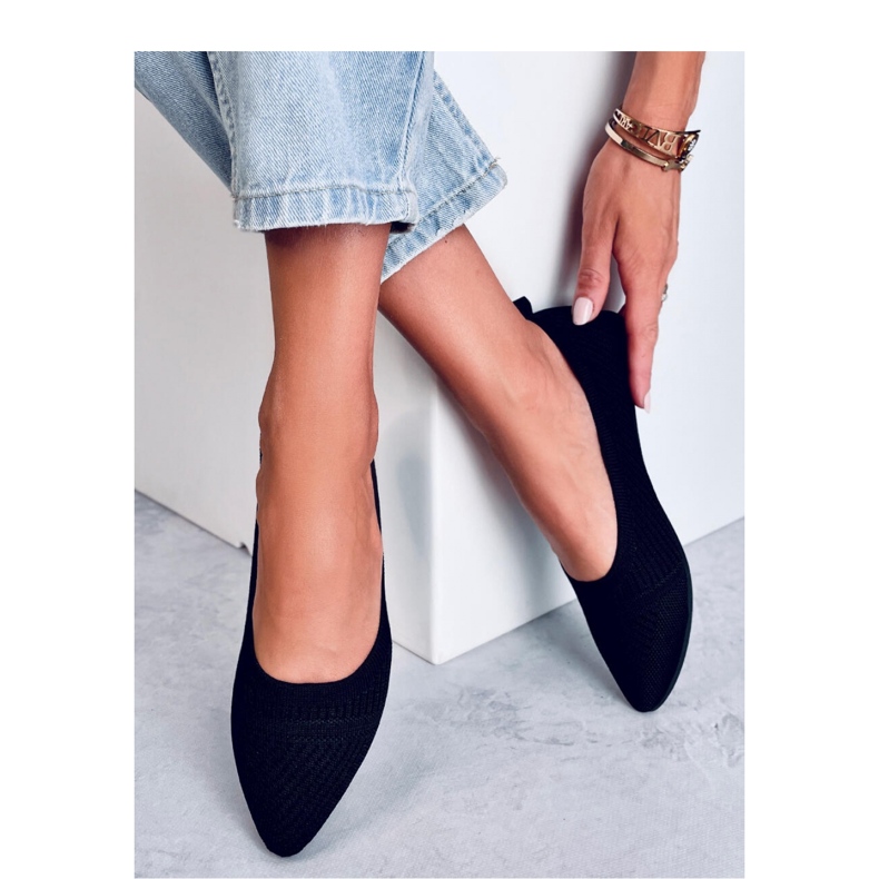 Kayla Crne tkane balerinke - Inello crna 2