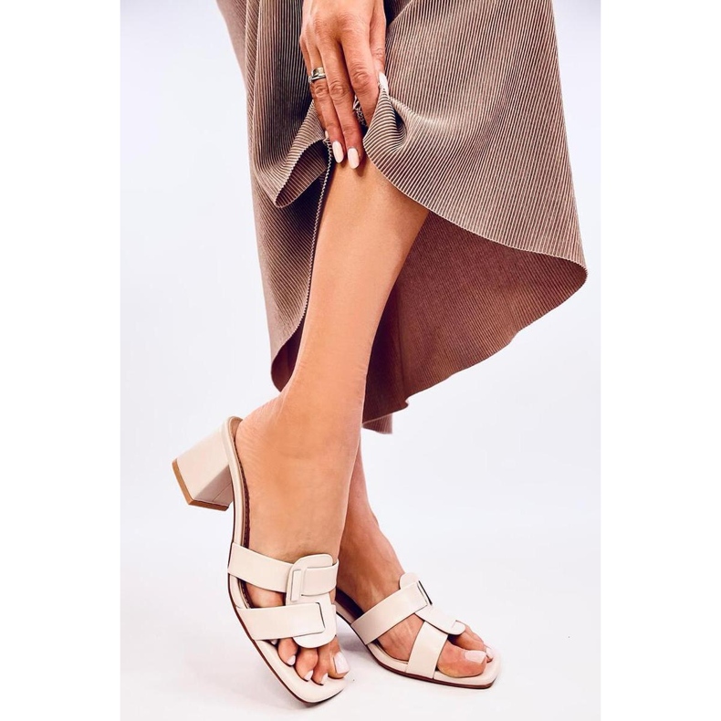 Sandale Elegantne japanke na visoku petu Lafar Beige - Inello bež 2