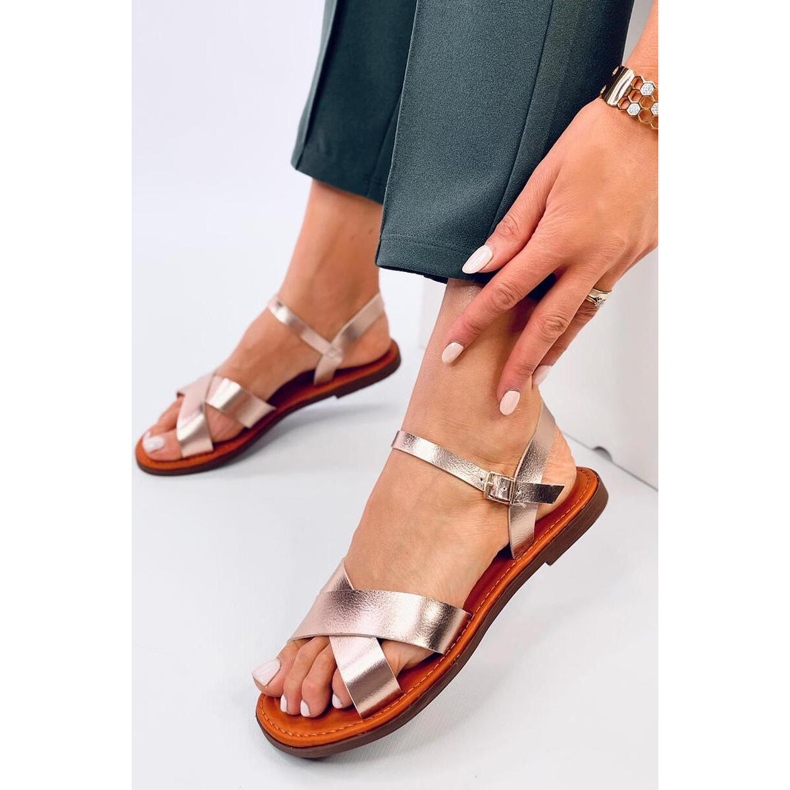 Ženske sandale boje šampanjca ružičasta 1