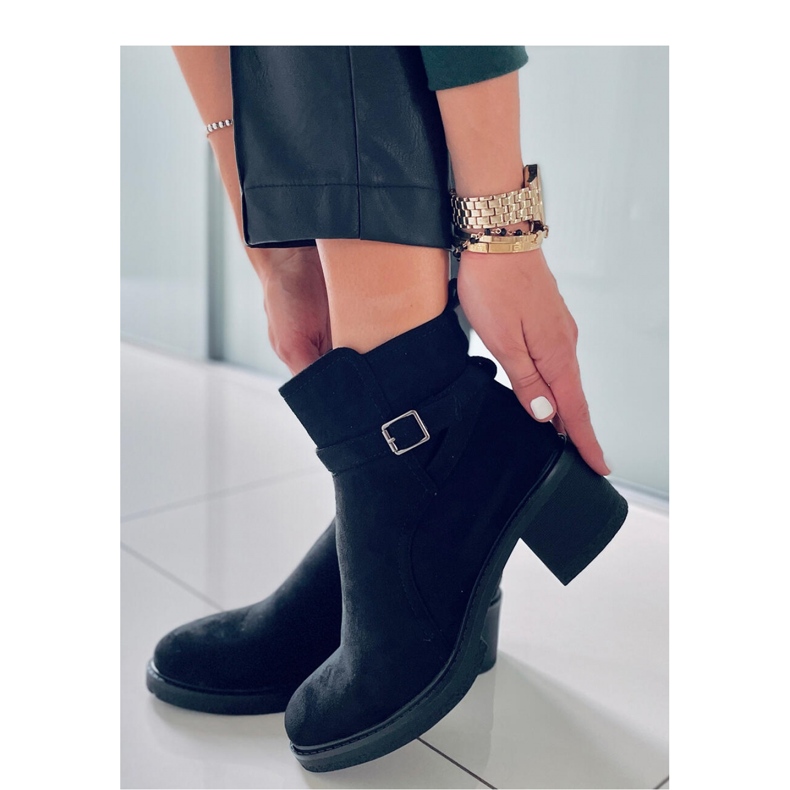 Gležnjače na široku petu Aretha Black - Inello crna 2