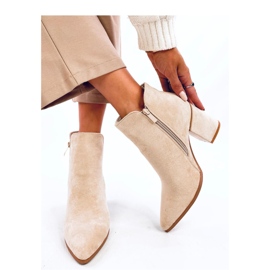 Croix Beige gležnjače s visokom petom u boji badema - Inello bež 2