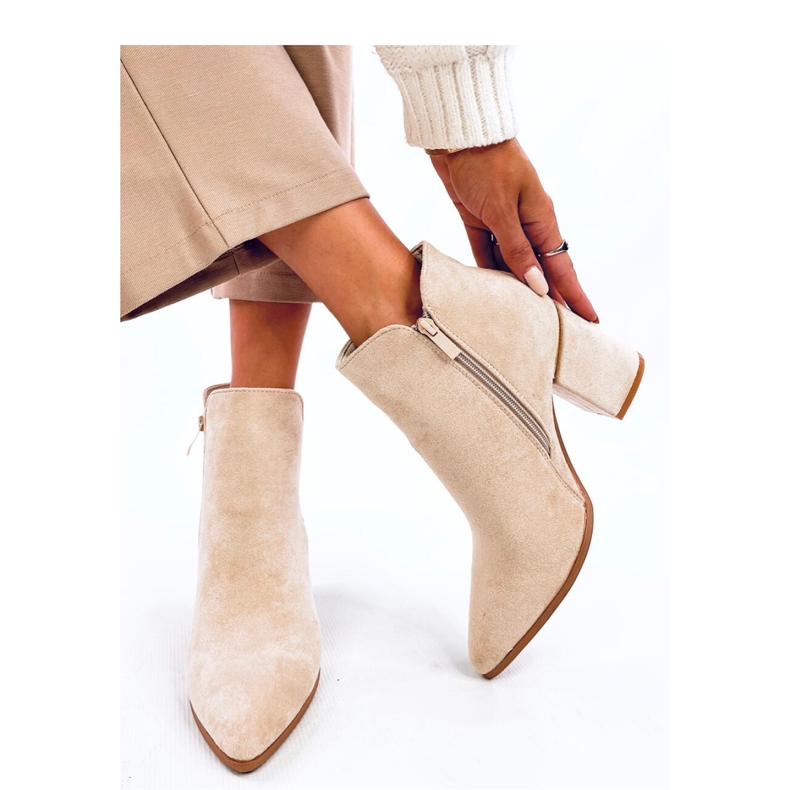 Croix Beige gležnjače s visokom petom u boji badema - Inello bež 2