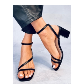 Theresa crne sandale na visoku petu - Inello crno 1