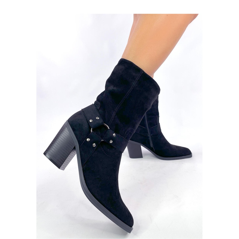 Hardin Crne kaubojske čizme od brušene kože - Inello crno 1