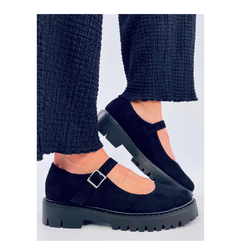 Balerinke na platformu s naramenicama Holmess Black - Inello crno 1