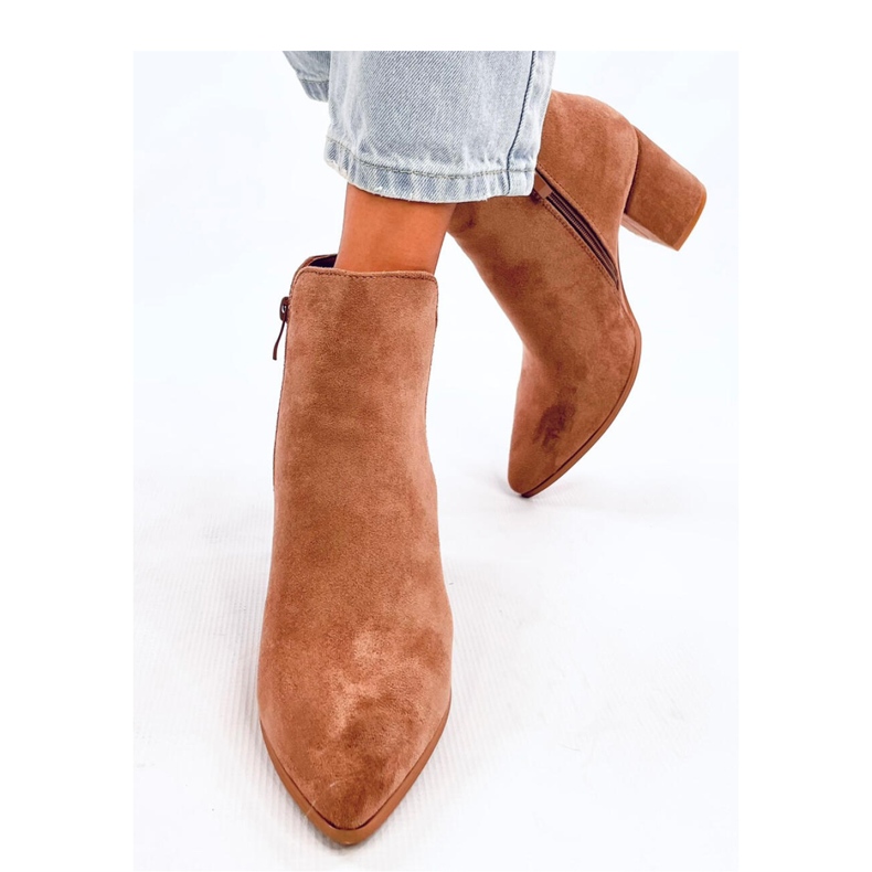 Croix kaki čizme na visoku petu s bademovim vrhom - Inello smeđa 2