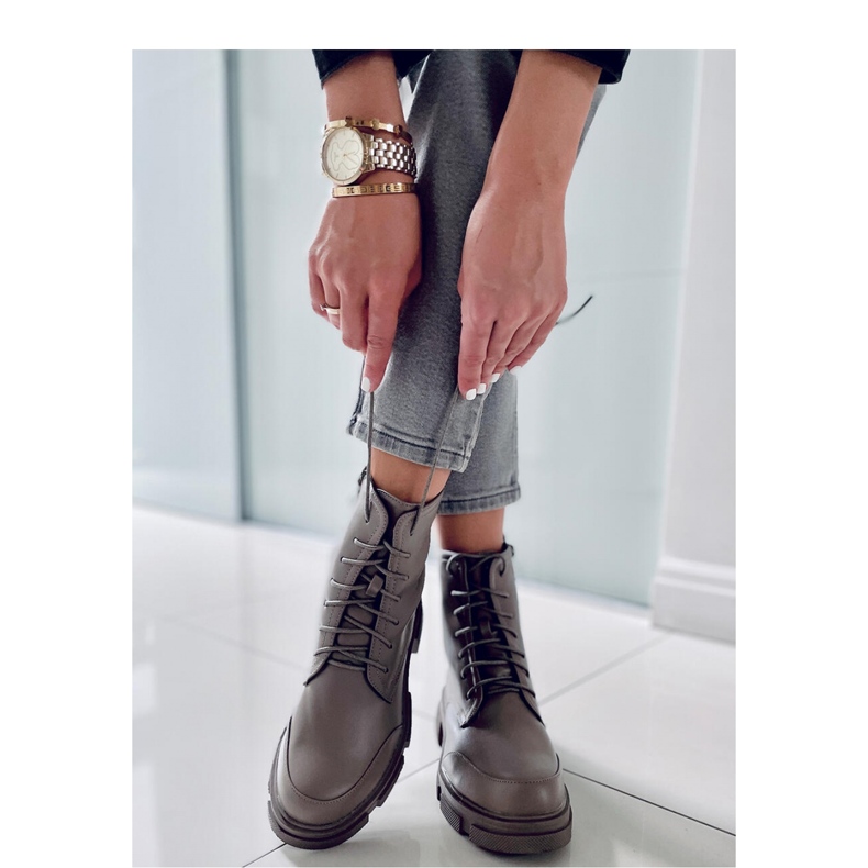 Coley Olive gležnjače na vezanje - Inello zelena 1