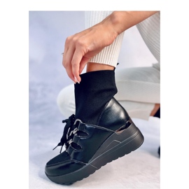 Kaye Crne gležnjače na klin s elastičnim gornjištem - Inello crno 1