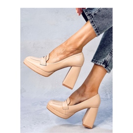 Entee Nude mokasine na visoku petu - Inello bež 2