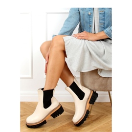 Ženske krem ​​Chelsea čizme NS228P Bež - Inello 2