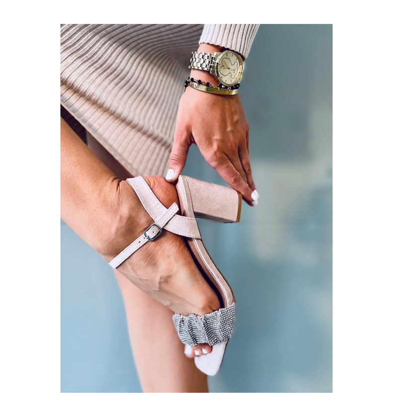 Dash Nude sandale na široku petu - Inello bež 2