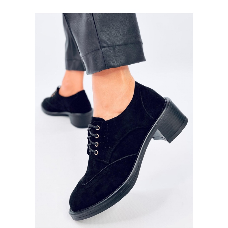 Vedra Crne mokasine na visoku petu - Inello crna 1