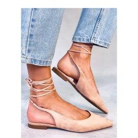 Dentoni Nude balerinke na vezanje - Inello bež 1