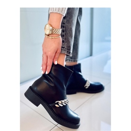 Ženske gležnjače s lancem Foster Black - Inello crna 1