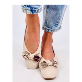 Cranny Beige zlatne balerinke s medvjedićem - Inello bež 1