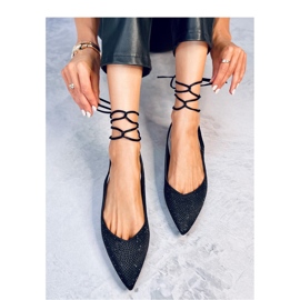 Vonda Crne balerinke sa kamenčićima s otvorenom petom - Inello crno 1