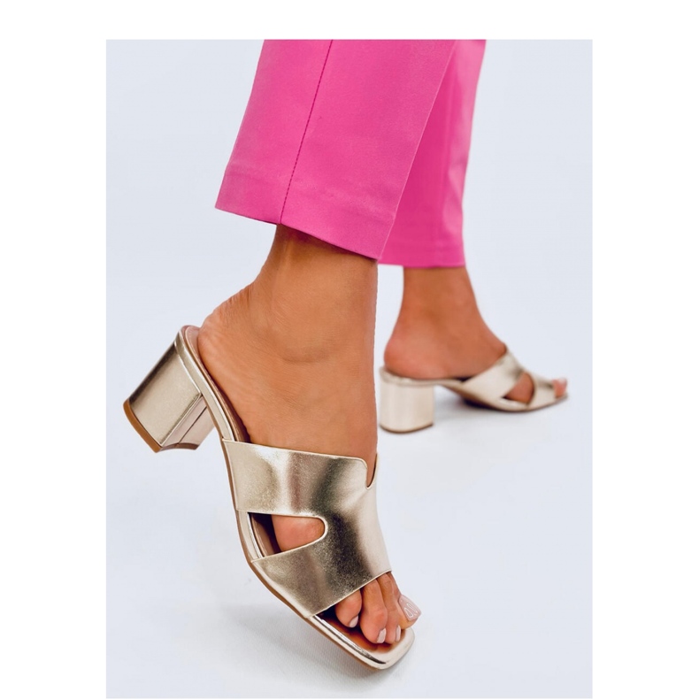 Vallon Gold japanke sandale na visoku petu - Inello žuta boja 1