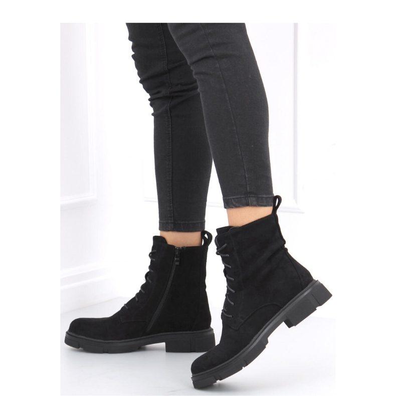 Zoe Black lace-up radnice - Inello crno 2