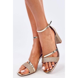 Paolis Gold svečane sandale na visoku petu - Inello žuta boja 1