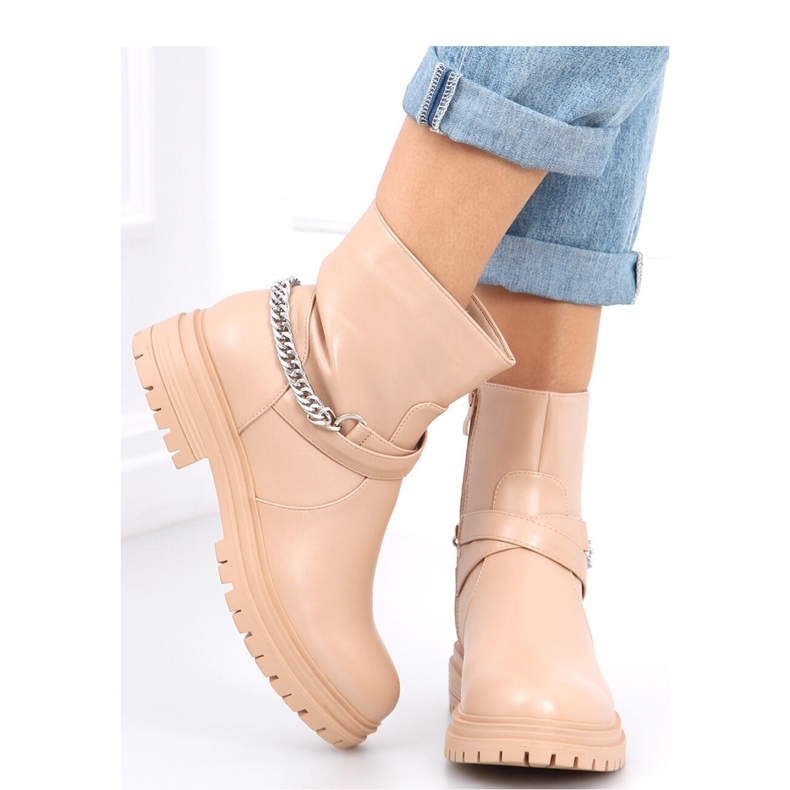 Gležnjače s lancem Cindy Nude - Inello bež 2