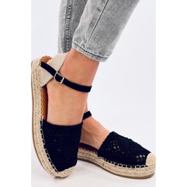Ažurirane espadrile sandale Premat Black - Inello crna 1