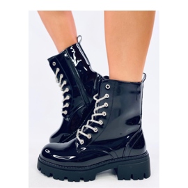 Quanes Miroir lakirane bovver čizme - Inello crna 1