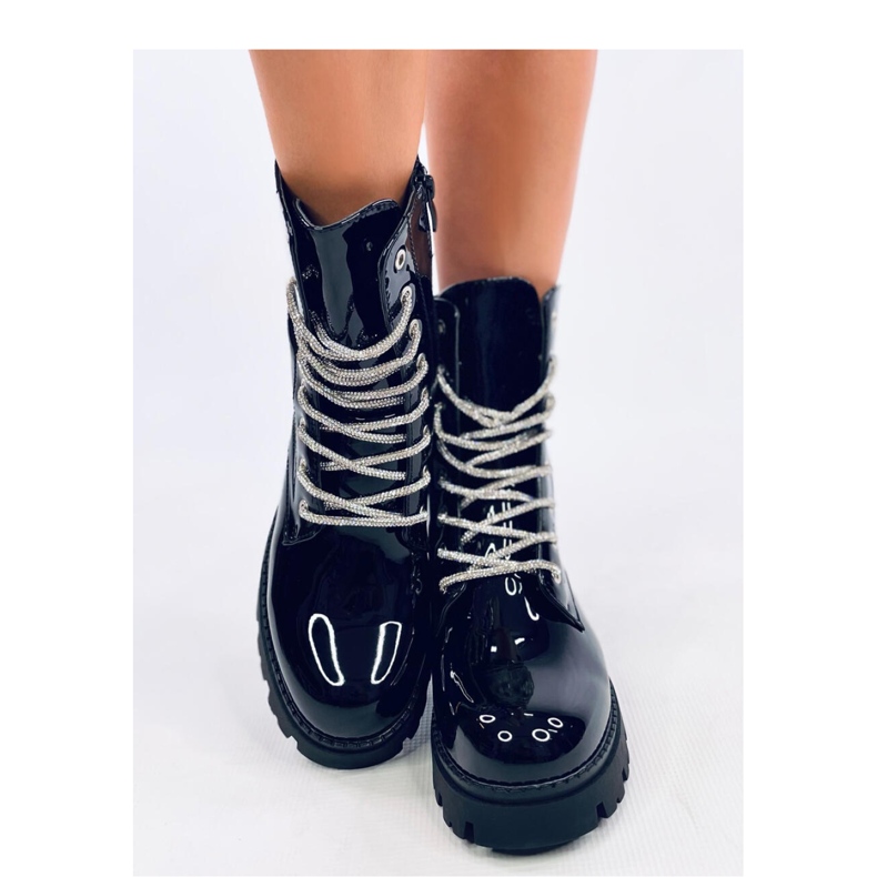 Quanes Miroir lakirane bovver čizme - Inello crna 2