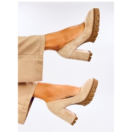 Angela kaki cipele s visokom petom i platformom - Inello zelena 2