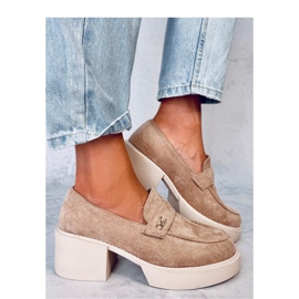 Coniff Kaki mokasine na visoku petu - Inello bež 1