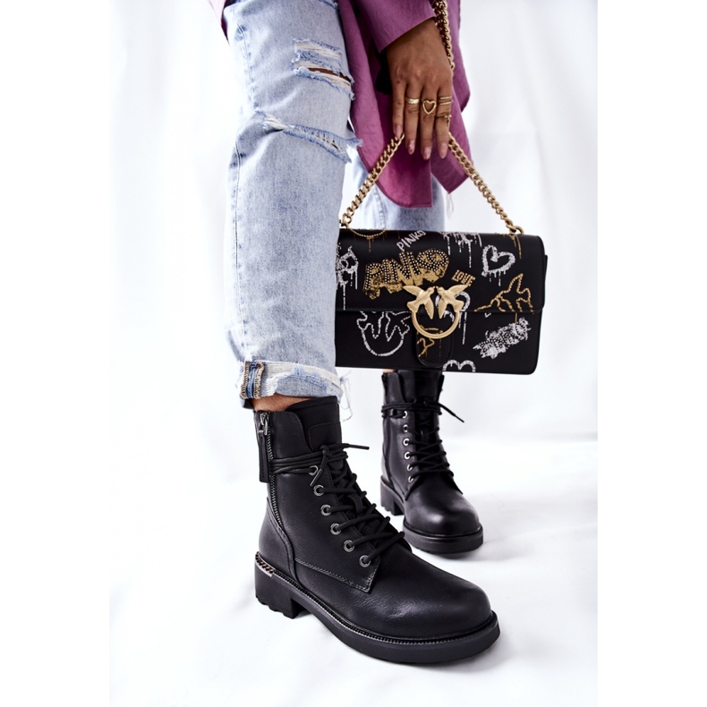 Step in style Radničke čizme Model Maisa 21BT35-4226 Zelene - Zakoračite sa stilom crna 1