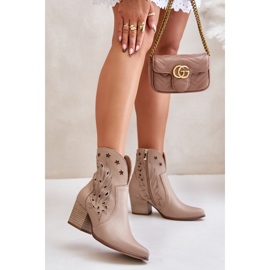 Step in style Čizme Model Lewski 3613 Bež Koža - Zakoračite sa stilom 1