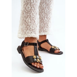 Ženske sandale sa S.Barski Black ukrasom crna 1