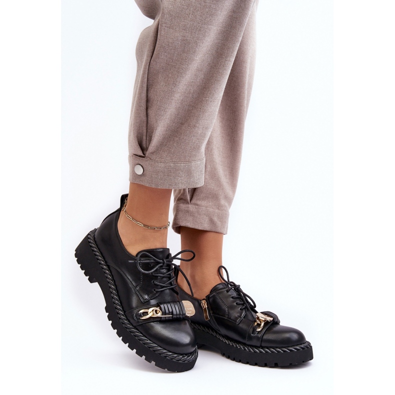 S.Barski Ženske crne cipele s platformom crna 1