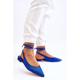 Ženske plave balerinke na vezanje plava 1