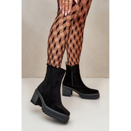 Ženske crne gležnjače na visoku petu crna 1