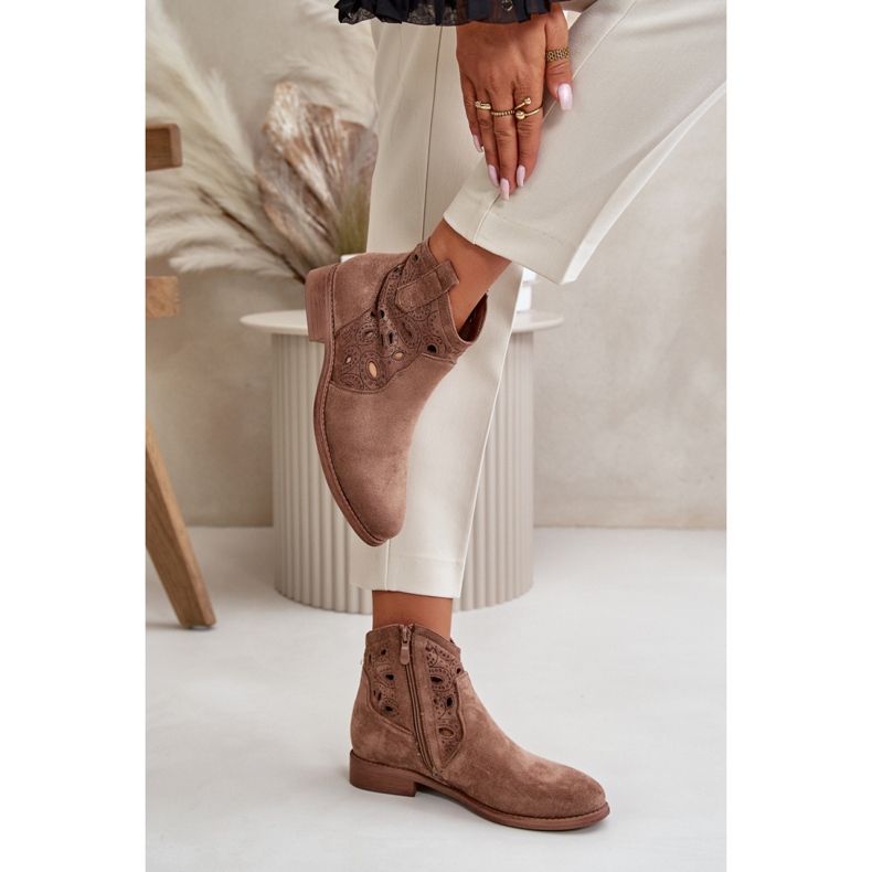 S. BARSKI Ženske čizme s otvorenim gornjištem S.Barski smeđe smeđa 2