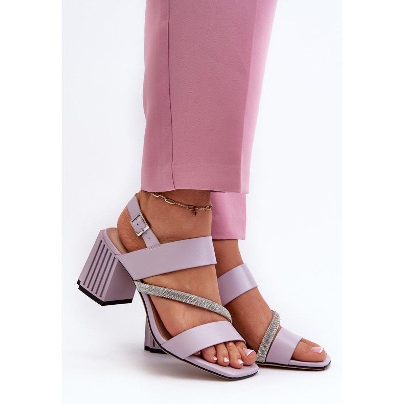 Ljubičaste ženske sandale na visoku petu ljubičasta 1