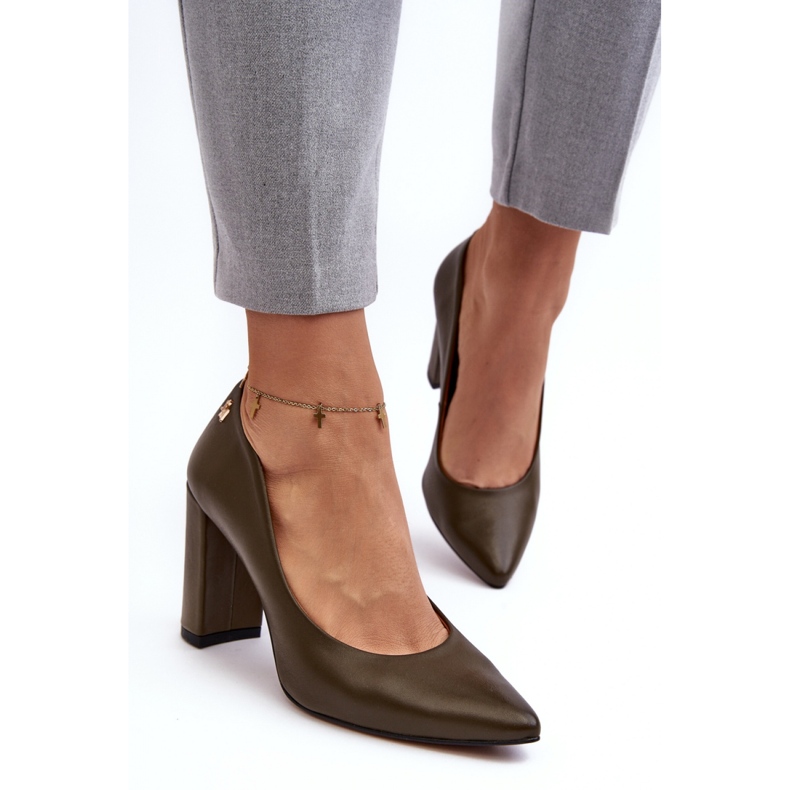 Elegantne ženske cipele Laura Messi Dark Green zelena 1