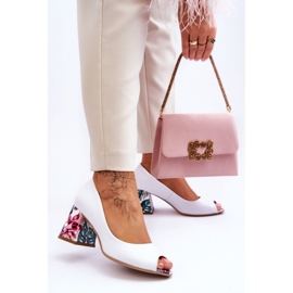 Ženske salonke s ukrasnom petom Lewski Pumps Lewski White Groch bijela 1