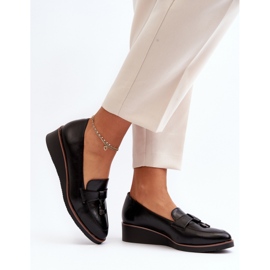 Ženske cipele s laganim crnim klinom crna 2