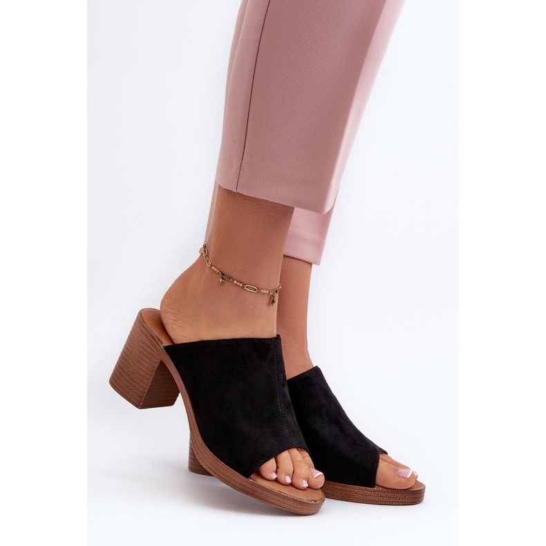 Elegantne crne japanke na visoku petu crno 1