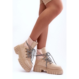 FB3 Bež ženske gležnjače od brušene kože 2