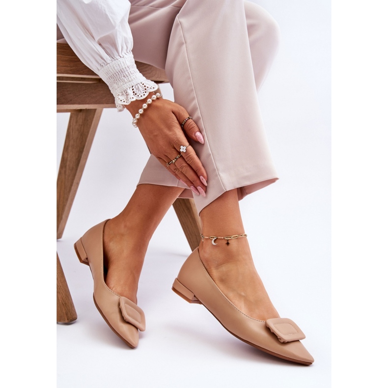 WS1 Ženske balerinke s bež dekoracijom 1