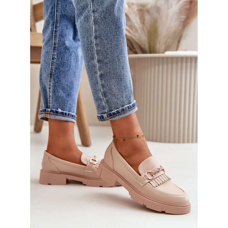 Ženske mokasine s bež dekoracijom 1